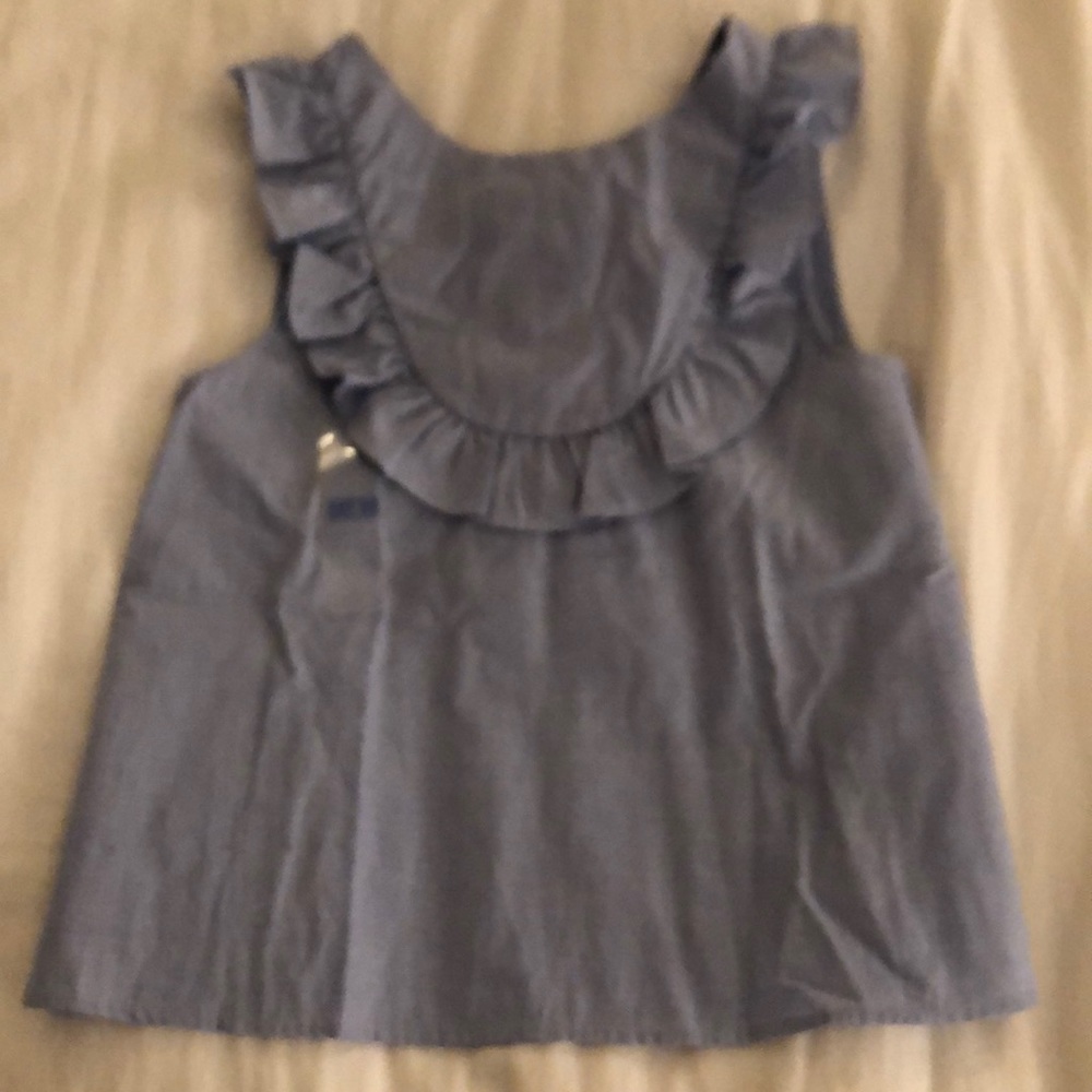Jacadi sleeveless cotton ruffle top